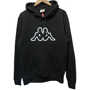 vintage 2000s Kappa black white silhouette logo graphic hooded sweatshirt hoodie